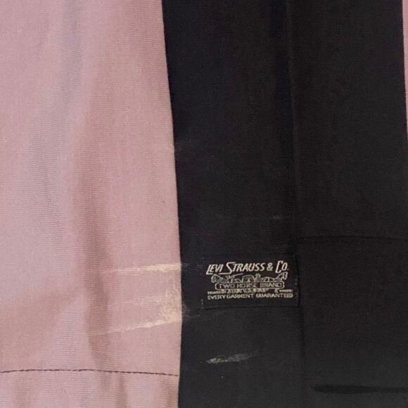 Levi's Peak Freaks Striped Rugby Polo Shirt Men's Small Quarter Zip Purple Black - Picture 4 of 6